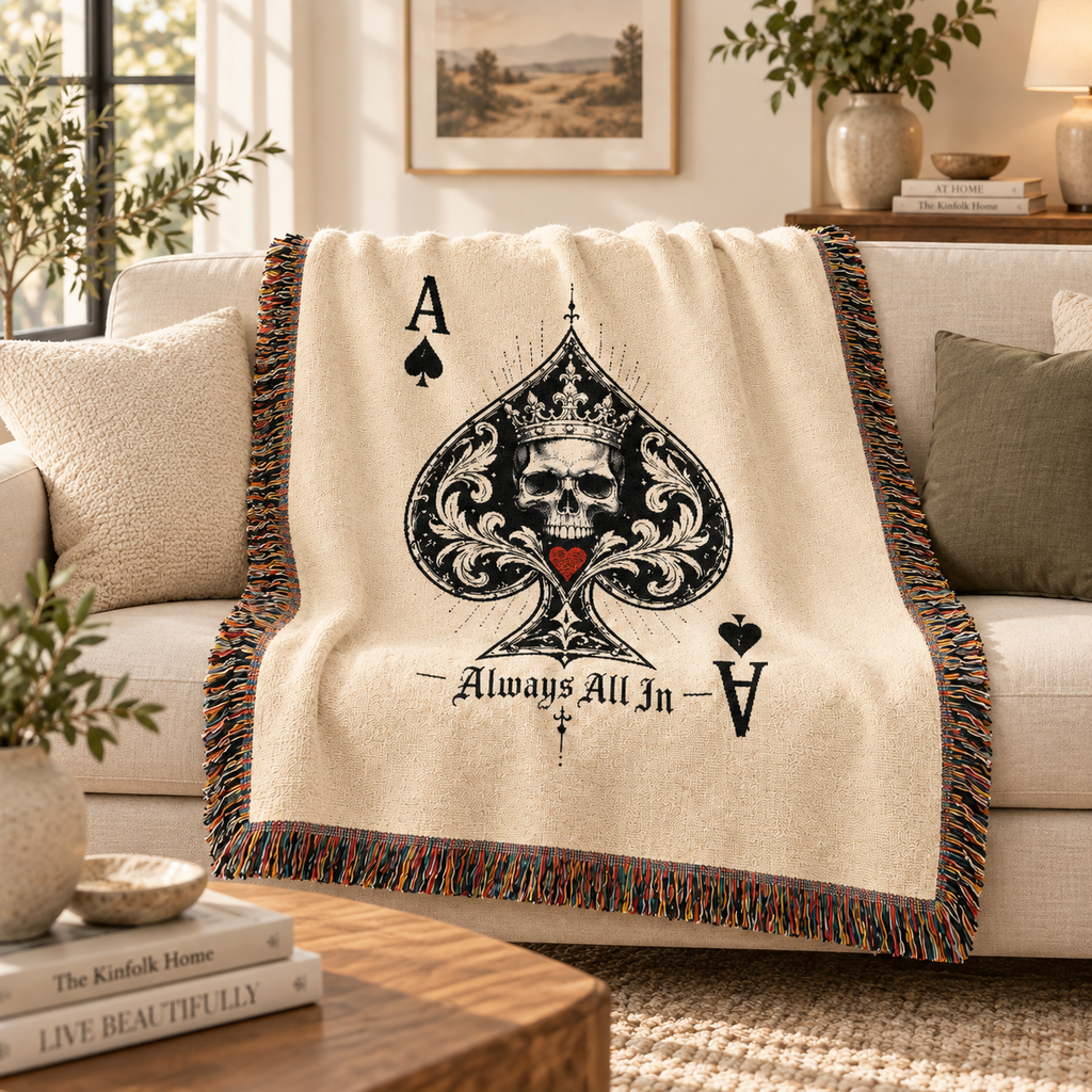 Ace of Spades Woven Blanket