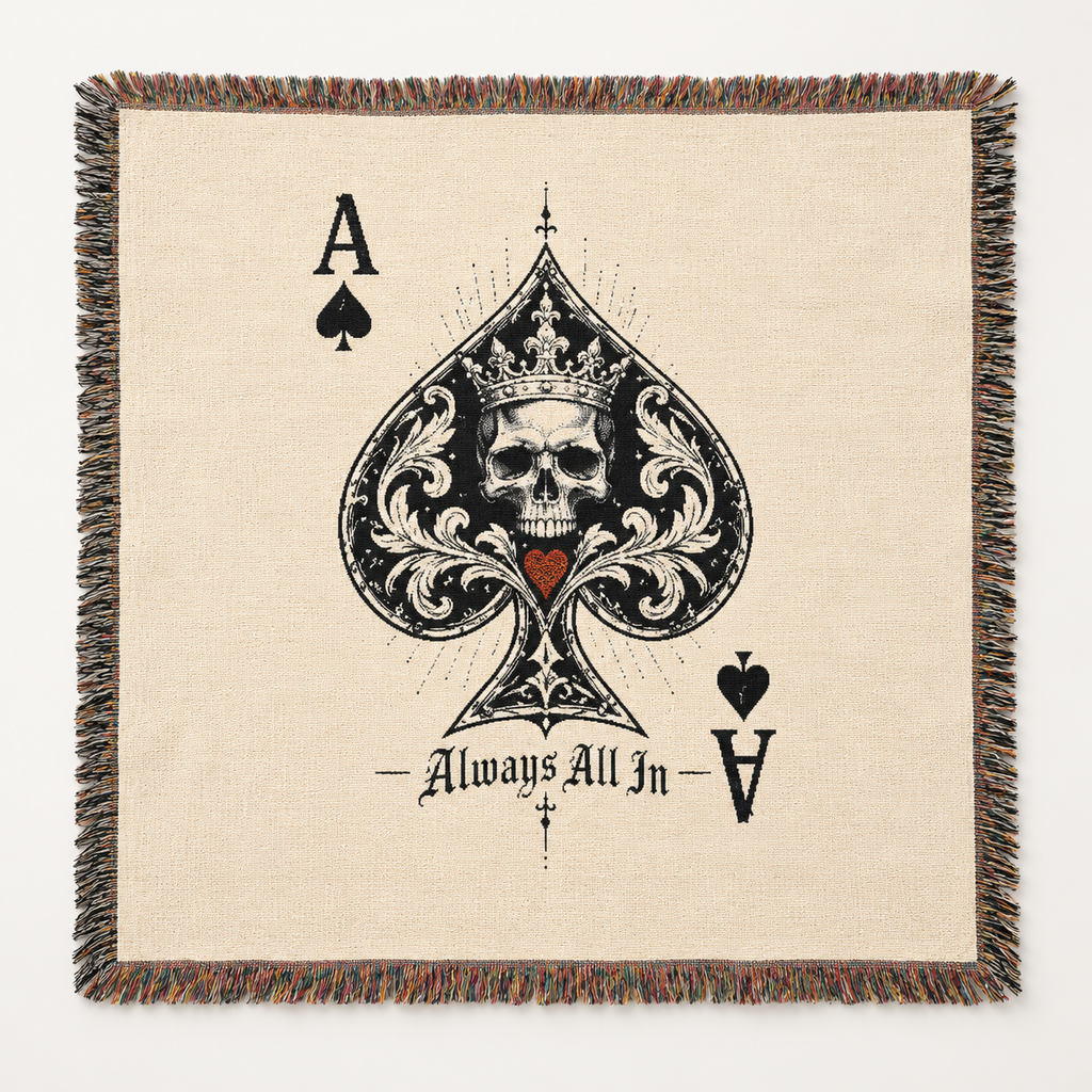 Ace of Spades Woven Blanket