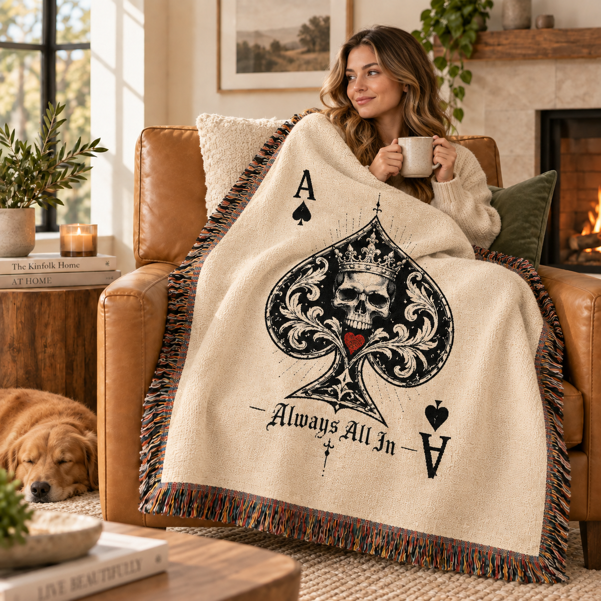 Ace of Spades Woven Blanket